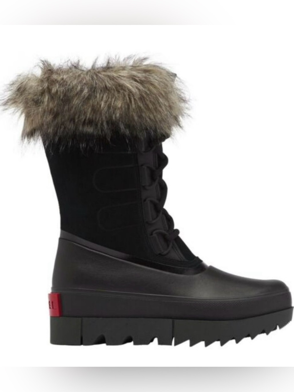 SOREL JOAN OF ARC NEXT BOOTS WATERPROOF black fur size 6 winter snow artic